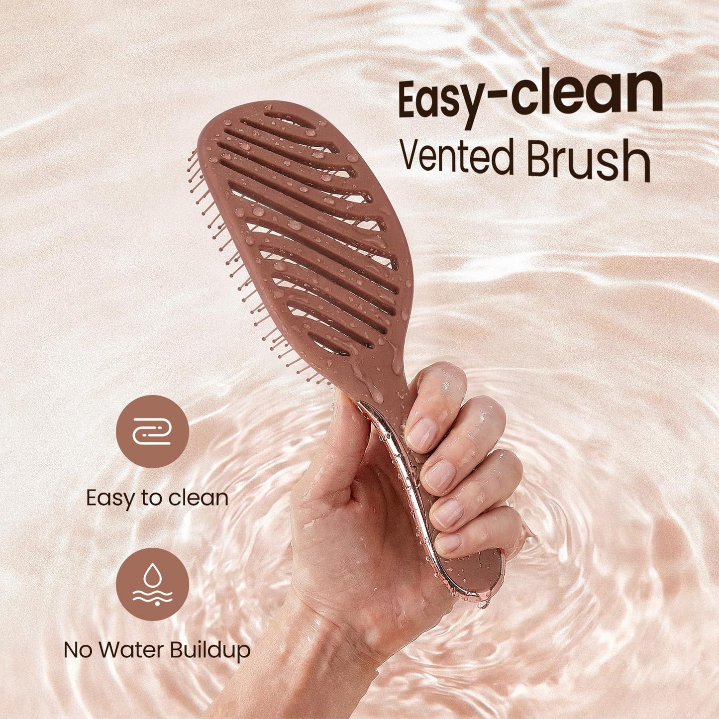 AIMIKE Detangler Brush, Wet Dry Vented Hair Brush w/Soft Bristles, Pain-Free Detangling Hairbrush Loosens Stubborn Tangles, Extra Gentle on Fine and Fragile Hair, for Women & Kids