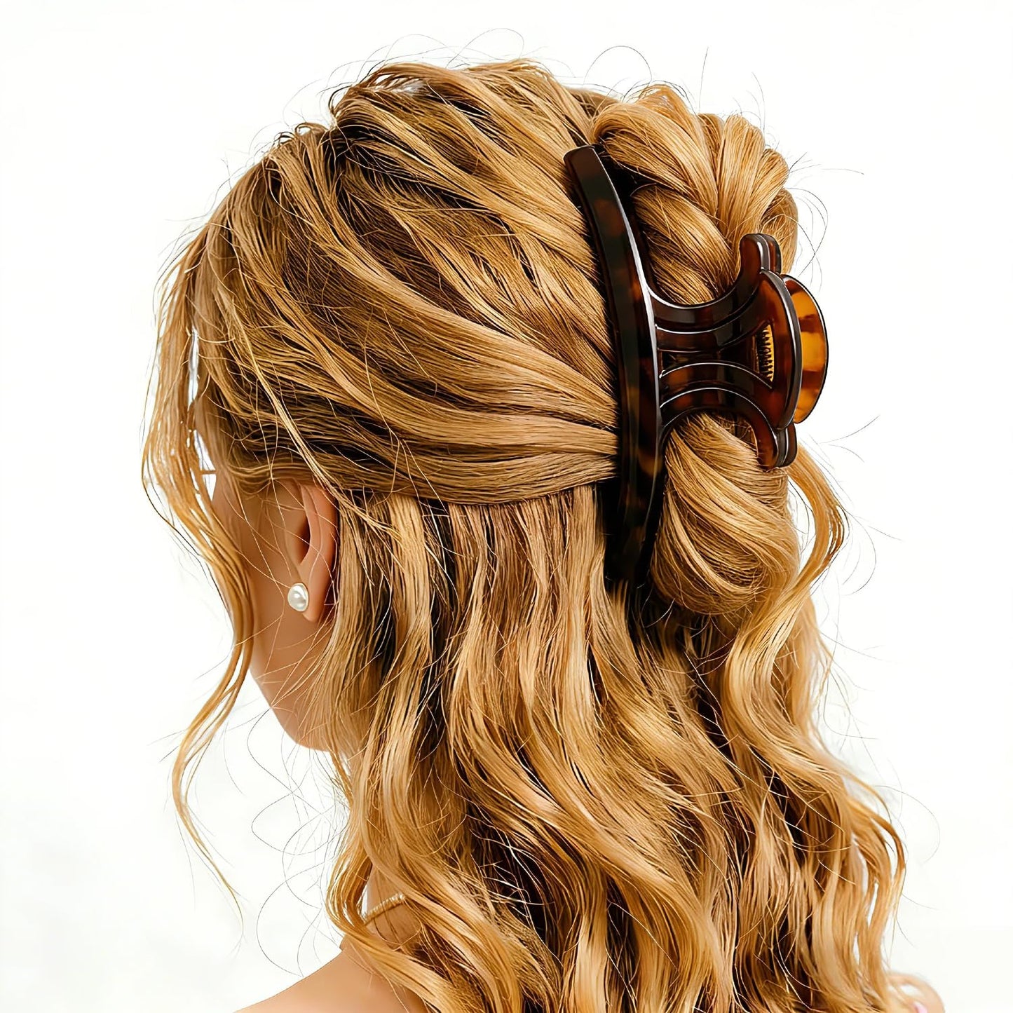 Curved Butterfly Hair Claw Clip - 5 Inch Extra Large, Strong Hold for Thick & Thin Hair | Matte Tortoiseshell
