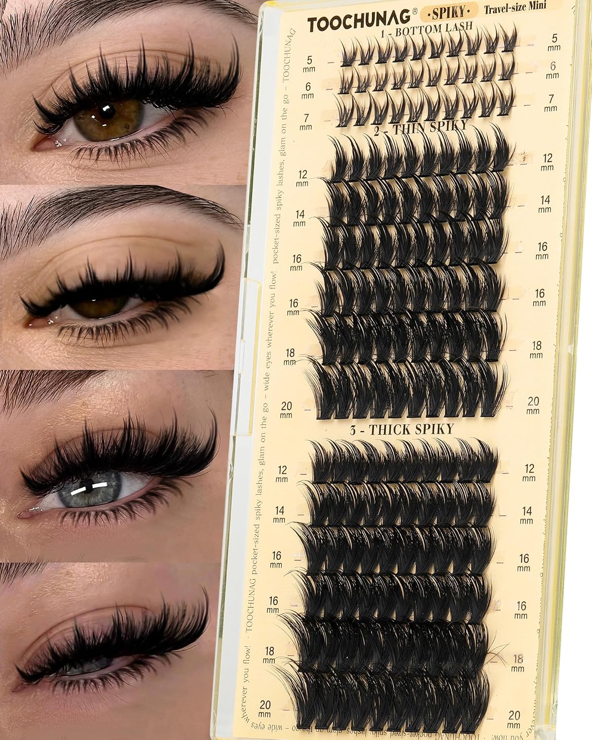 Spiky Manga Lash Clusters - 300pcs Anime Eyelash Extensions | 12-20mm Fairy Lashes for DIY Volume 80D/100D
