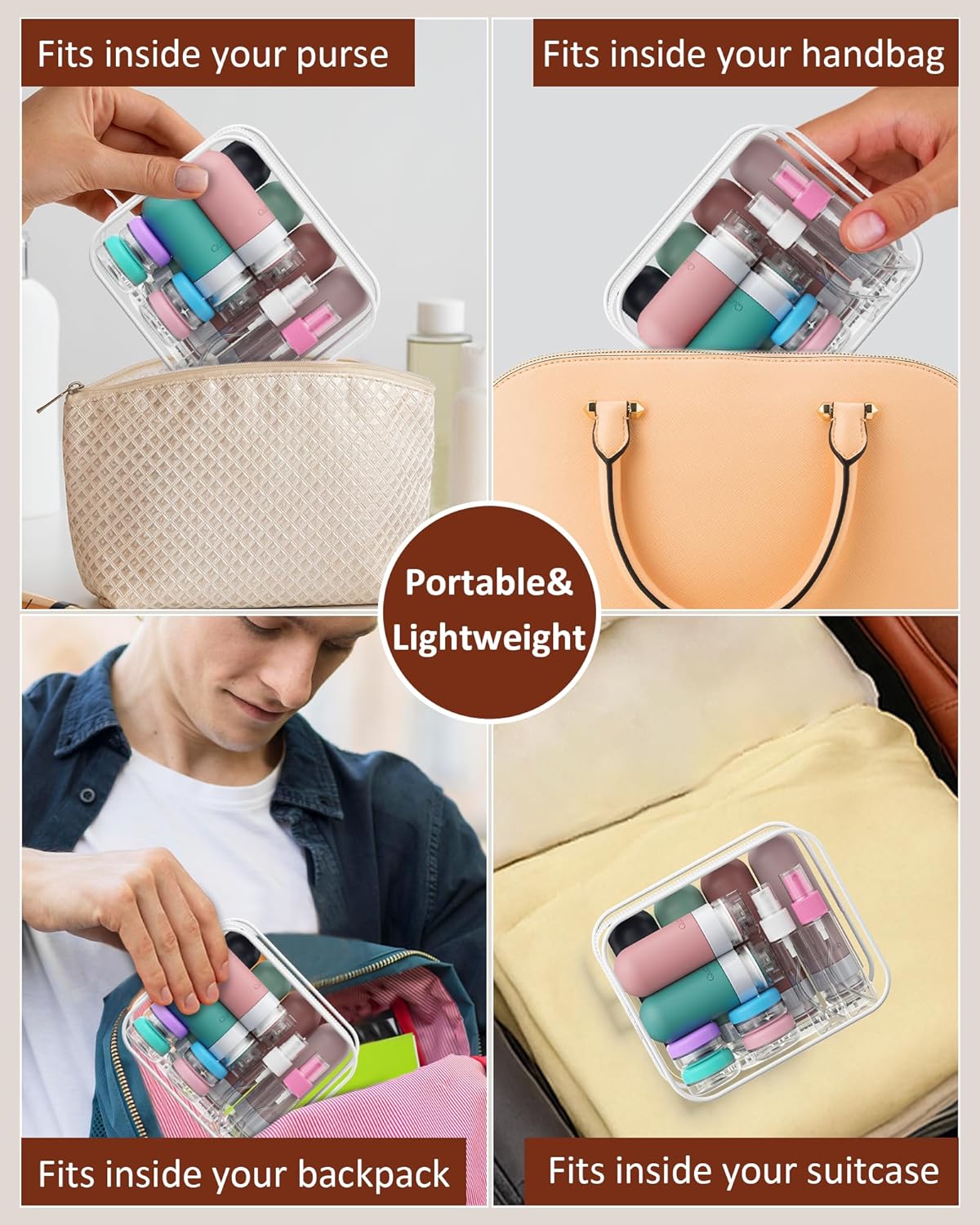 Travel Bottles for Toiletries - TSA Approved Leak Proof Silicone Containers | 20 Pack, Morandi Color