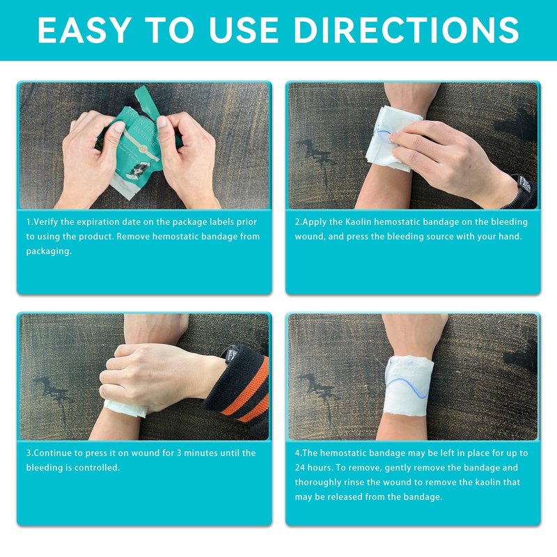 Quick Clot Gauze, First Aid Advanced Stop The Bleed Kit Combat Flexible Hemostatic Gauze-Bleed Stop Faster Wound Packing Medical,Survival Kit Supplies (3" x 12.5')