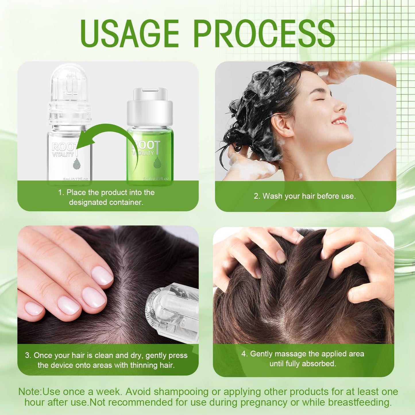 Hair Regrowth System - Hair Growth Treatment with Ginseng, Eclipta Prostrata, Peppermint & Ginger Root, Fast-Absorbing Non-Greasy Serum to Strengthen Roots, Thicken Hair for Men & Women