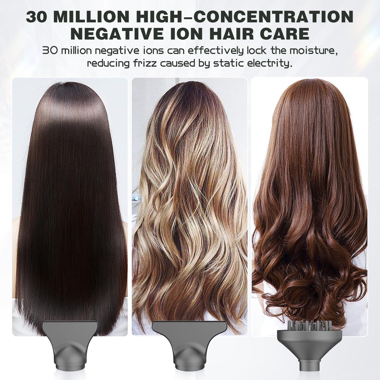 slopehill Professional Ionic Hair Dryer with Diffuser - Lightweight, Compact, Powerful & Fast Salon Blow Dryer with High Speed Brushless Motor for Travel, Women & Men Ceramic, Black