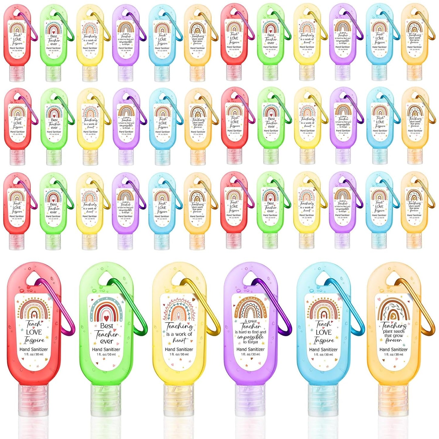 Mini Travel Size Hand Sanitizer Keychain - 24 Pcs Gift Set for Teachers, Nurses & Staff | Appreciation Thank You Bulk
