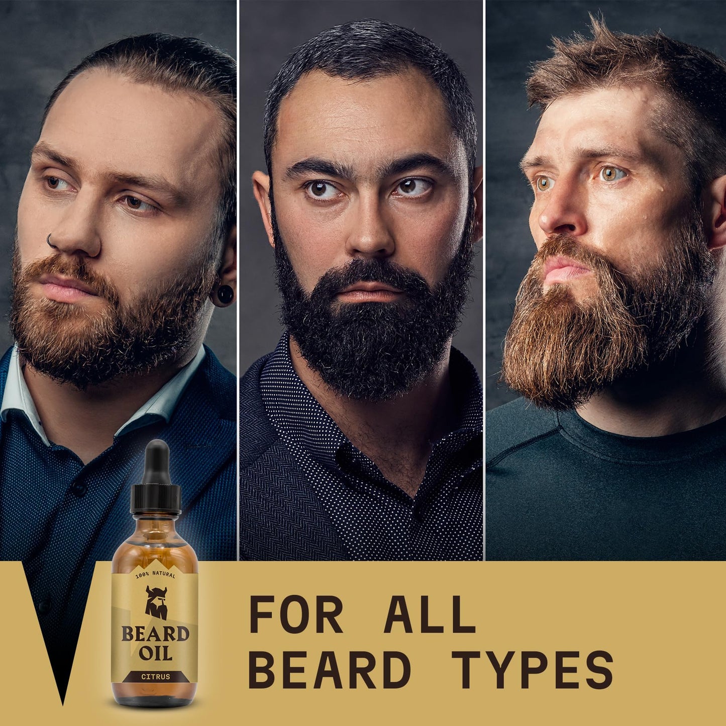 Striking Viking Citrus Beard Oil for Men - 2 Fl Oz - Moisturizing & Softening Formula - Supports Fuller Beard Growth - Soothing Tea Tree & Jojoba Oil Infusion