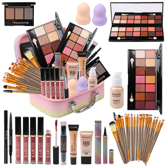 All-In-One Makeup Set for Girls | Rainbow Cosmetic Storage Case - Perfect Gift for Women