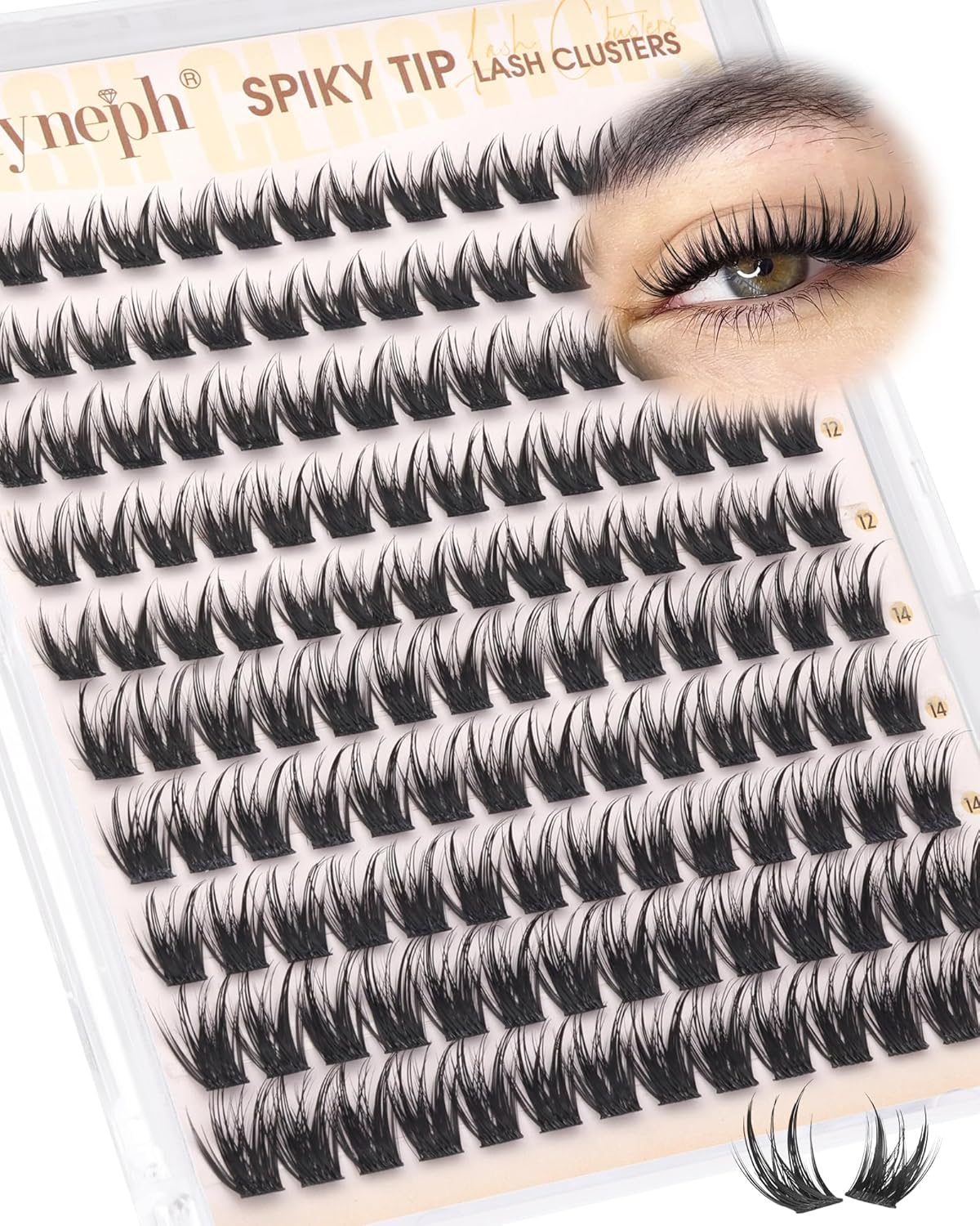 Fluffy Eyelash Clusters - Natural Wispy Manga Lash Extensions | DIY CD Curl 10-16mm Individual Lashes