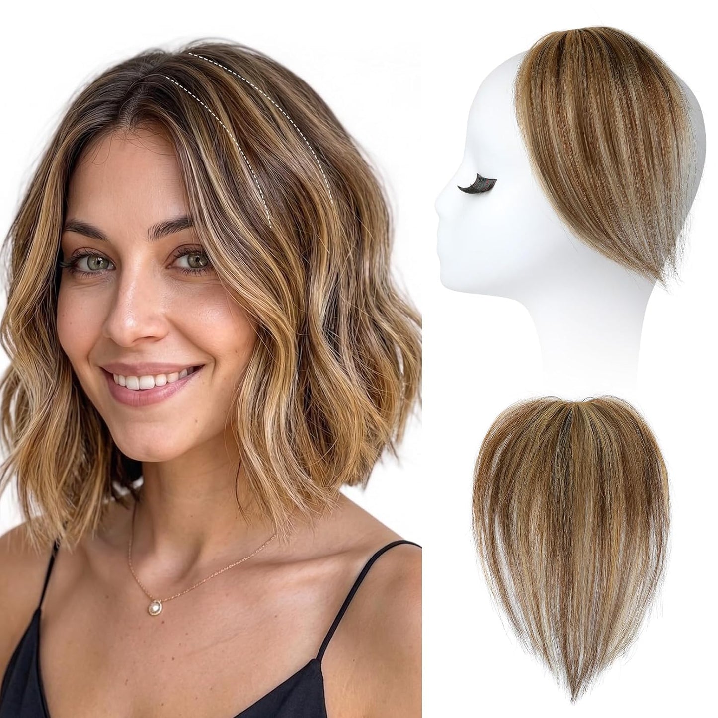 REECHO Clip-In Hair Volumizer | Short Thick Extensions for Fine Hair - Silver Grey, 8 Inch