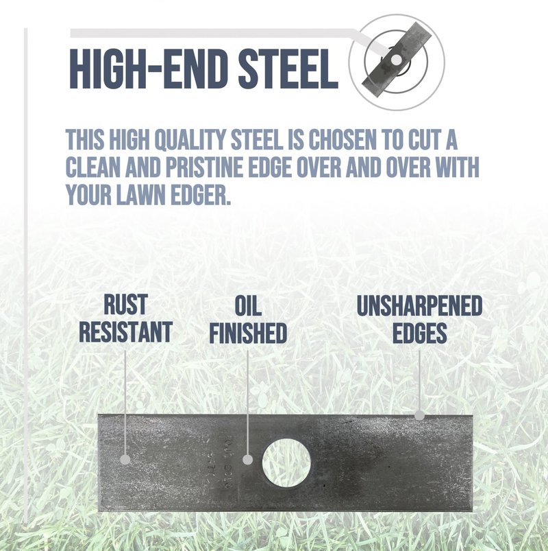 Peach Country Edger Blade 2" x 8" x .120" 1 Inch Center Hole 375-301, Universal Edger Blades 1 Inch Center Hole for Echo Edger Blade, Stihl Edger Blades, Husqvarna, Ryobi, Red Max, Mclane (10 Pack)