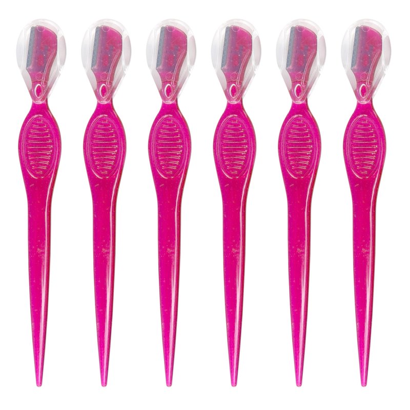 Iconikal 50-Pack Dermaplaning Eyebrow Razor Tool, Pink for Shaping Trimming Primping Morning Routine