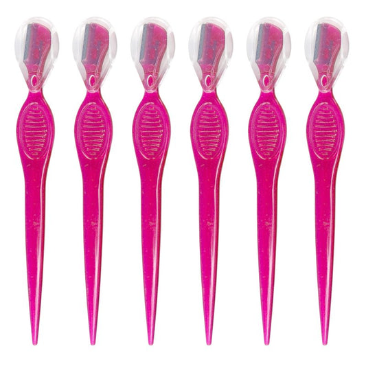 Iconikal 50-Pack Dermaplaning Eyebrow Razor Tool, Pink for Shaping Trimming Primping Morning Routine