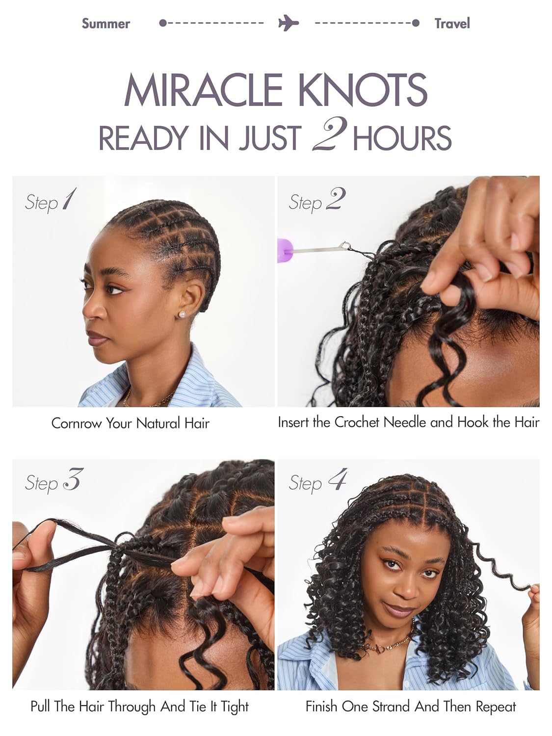 Deep Wave Crochet Hair Extensions for Black Women - 16 Inch, Balayage Brown, Pre-Separated & Lightweight, Tangle-Free