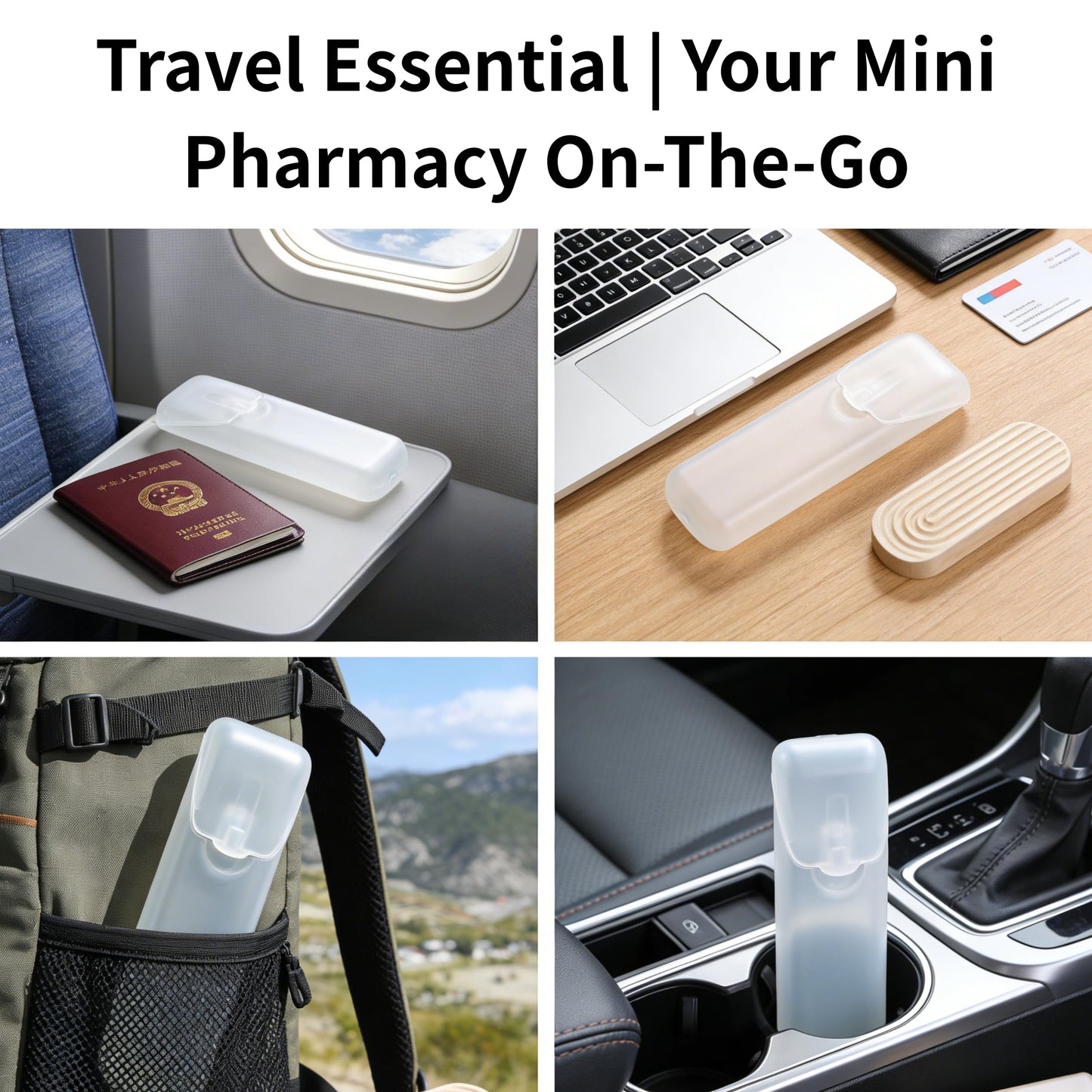 4 Pcs Mini Plastic Storage Boxes, Portable Travel Organizer, Clear PP Compartment Container for Jewelry, Pills, Beads, Crafts, Fishing Tackle & Small Parts（Black Grey White Pink