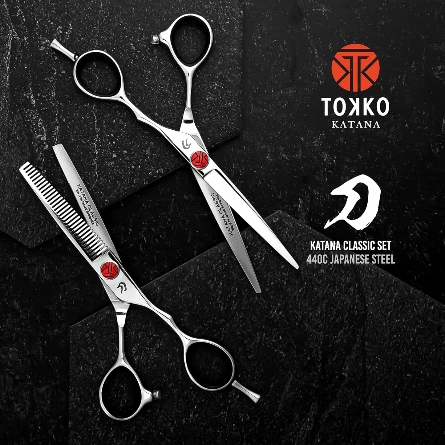 Tokko Shears Katana Classic 6.5" Professional Shear Set | Premium 440C Japanese Steel for Barbers & Stylists