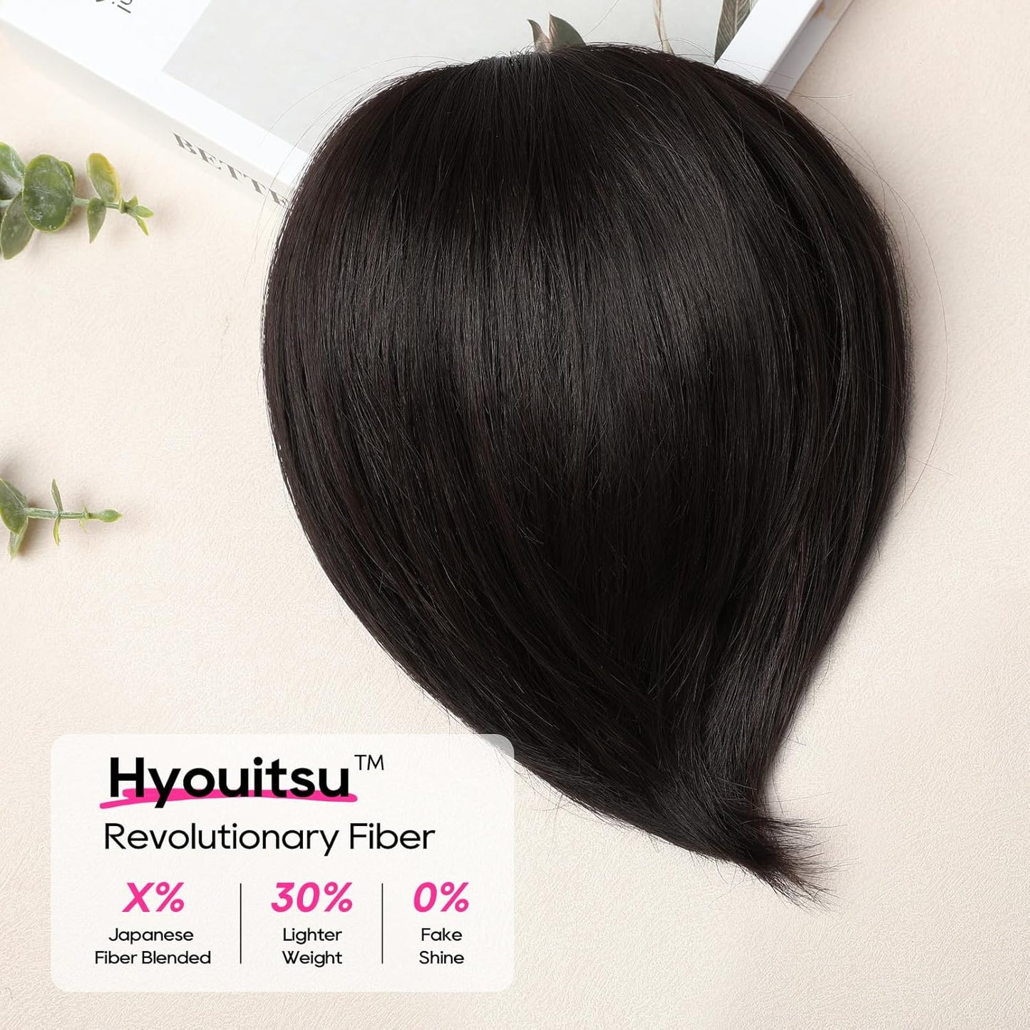 REECHO Ponytail Extension - 8" Short Mini Claw Clip Hairpiece for Fine Thin Hair | Natural Soft Black Brown