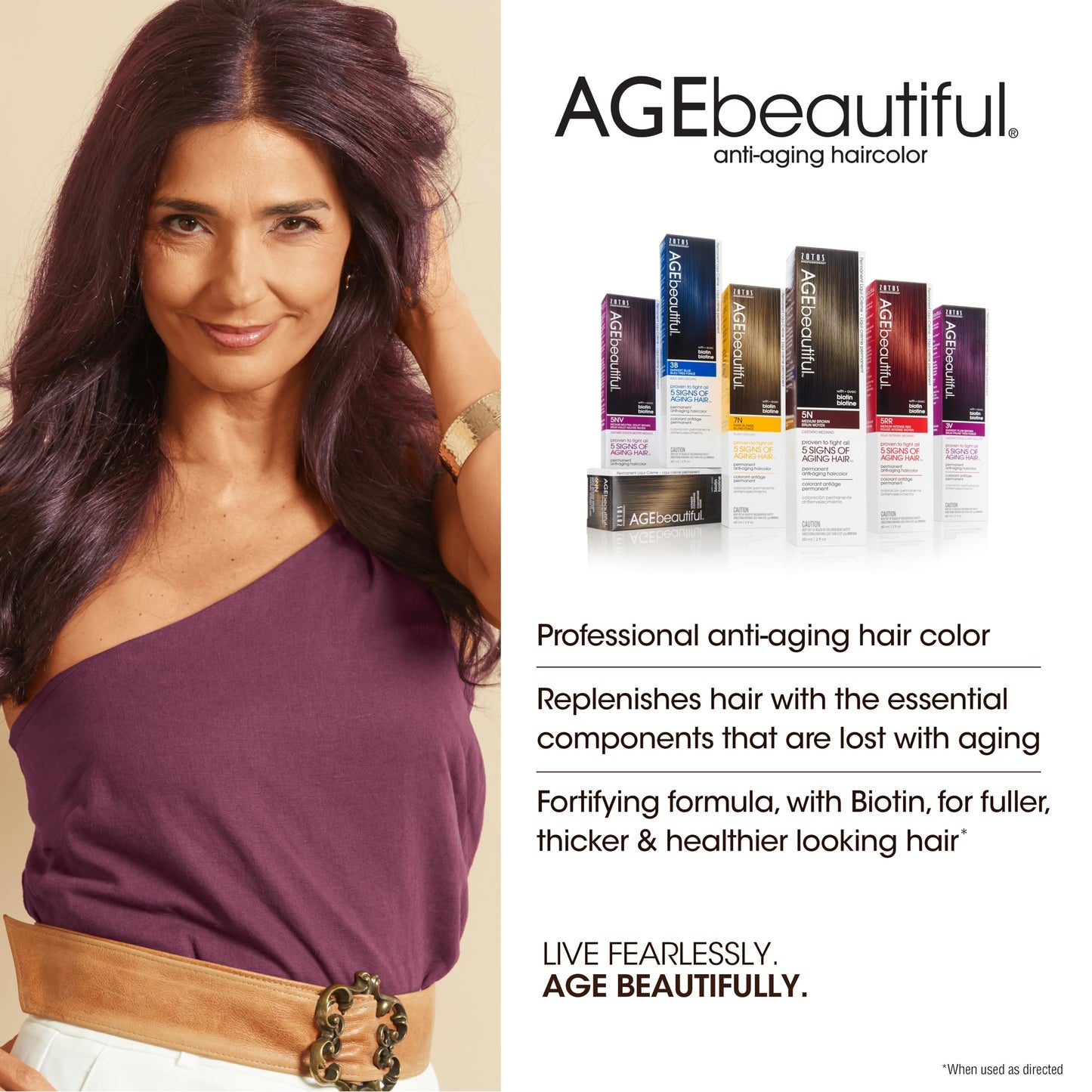 AGE beautiful Permanent Hair Dye 1N Jet Black - Deep Black/Natural Black Hair Color Cream with 100% Gray Coverage, Anti-Aging Biotin Formula for Thicker, Fuller Hair, Professional Salon Quality