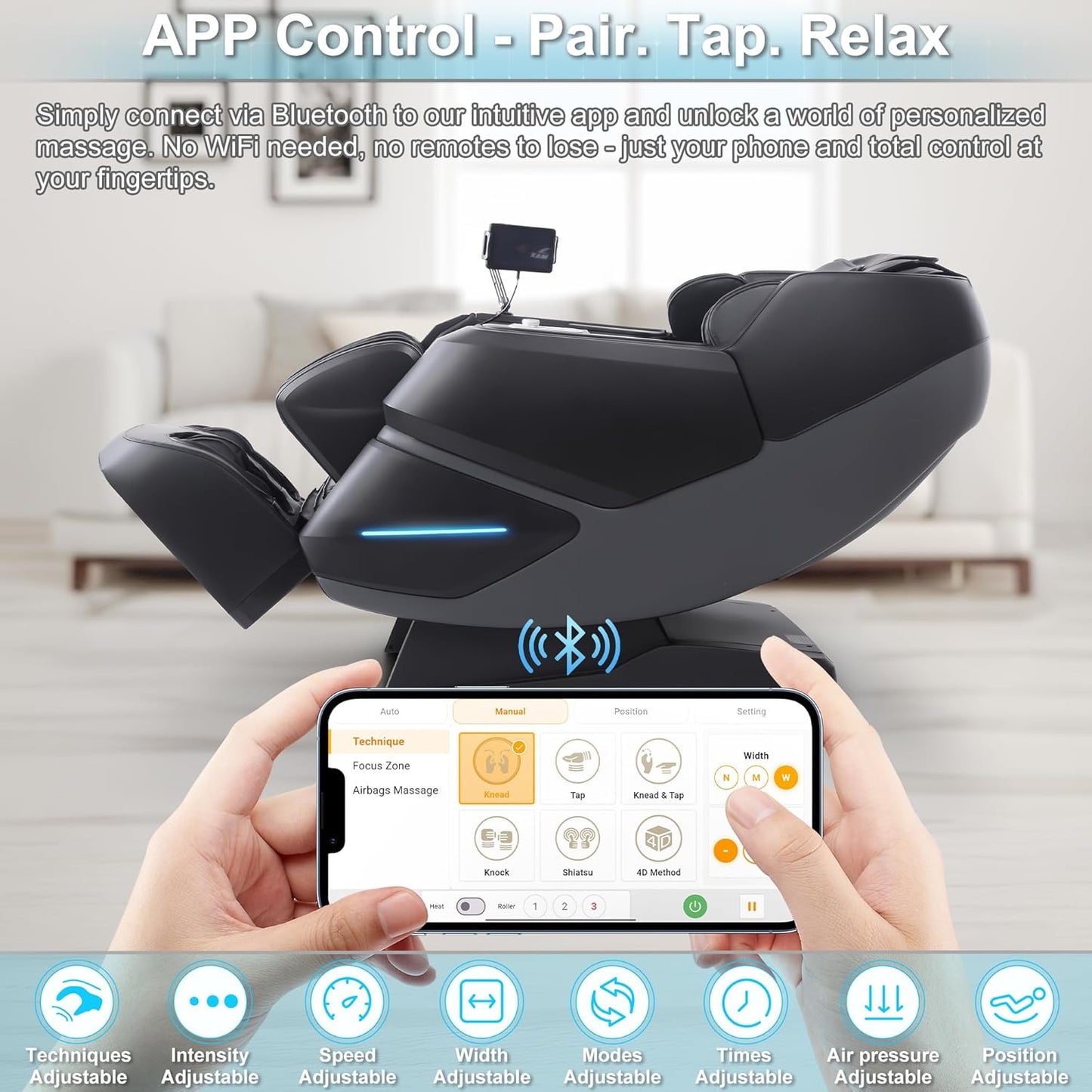 MassaMAX 4D Massage Chair - Full Body Recliner with OTA Cloud Tech, 27 Auto Modes | AI Voice Control, Zero Gravity, Heating
