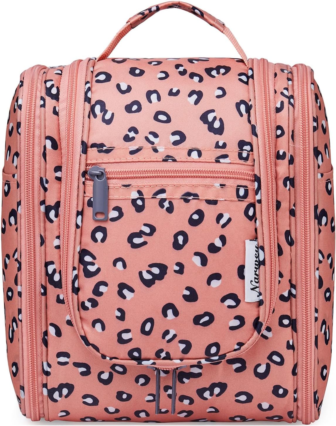 Narwey Travel Toiletry Bag - Small Striped Makeup Organizer for Women | Mint Green Stripe