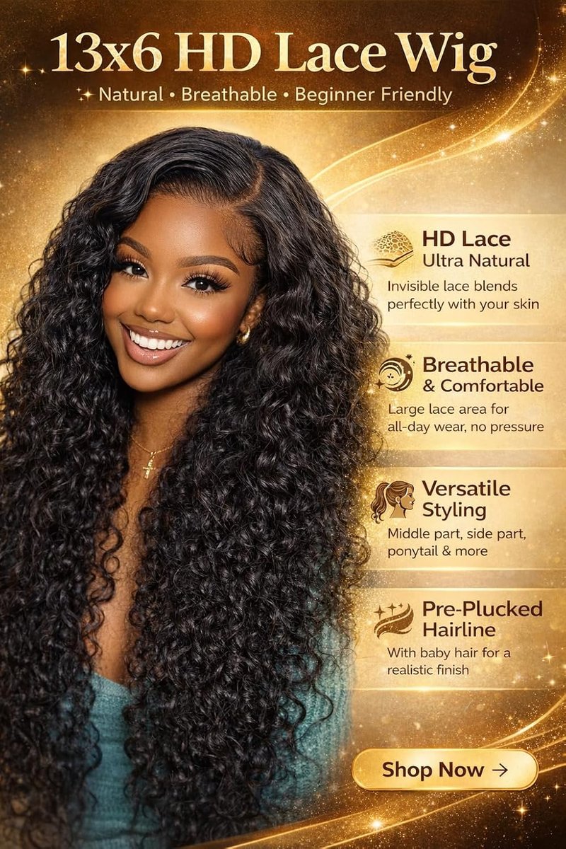 Water Wave Lace Front Wig - 150% Density, Pre-Plucked, Glueless Synthetic Hair | 30-Inch Length