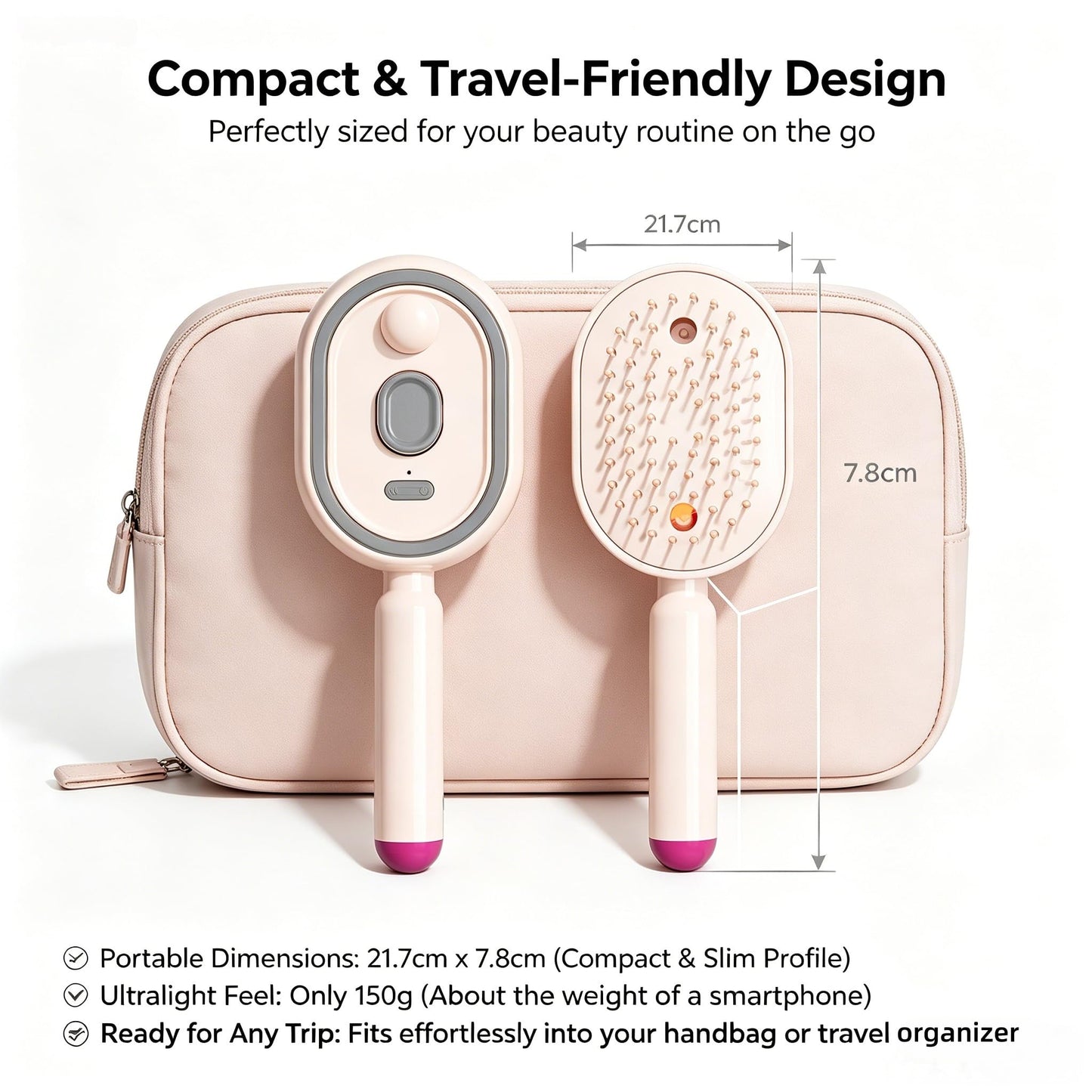 Electric Spray Air Cushion Massage Comb 2026 Electric Steaming Hair Brush for Cleaning Knotted Hair Oil Atomization Reduce Frizz Nourishes Hairs Straight Curly Thick Hair (Purple)