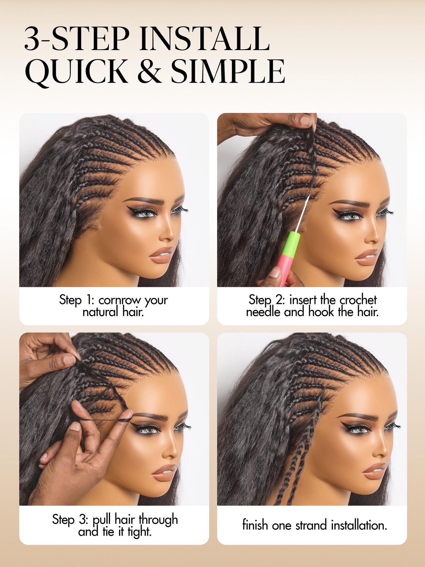 LUVME Kinky Straight Crochet Hair for Black Women, 20 Inch 130g About 100 Strands, Pre-Separated & Pre-Fluffed Human Crochet Hair Extensions, Soft Natural Look, Lightweight & Tangle-Free