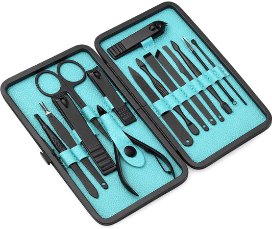 Utopia Care Manicure Kit for Women and Men, Manicure Set with Nail Clippers, Nail Kit Includes Fingernail & Toenail Clippers,16Pcs Pedicure Kit Stocking Stuffers with Travel Case, Yellow