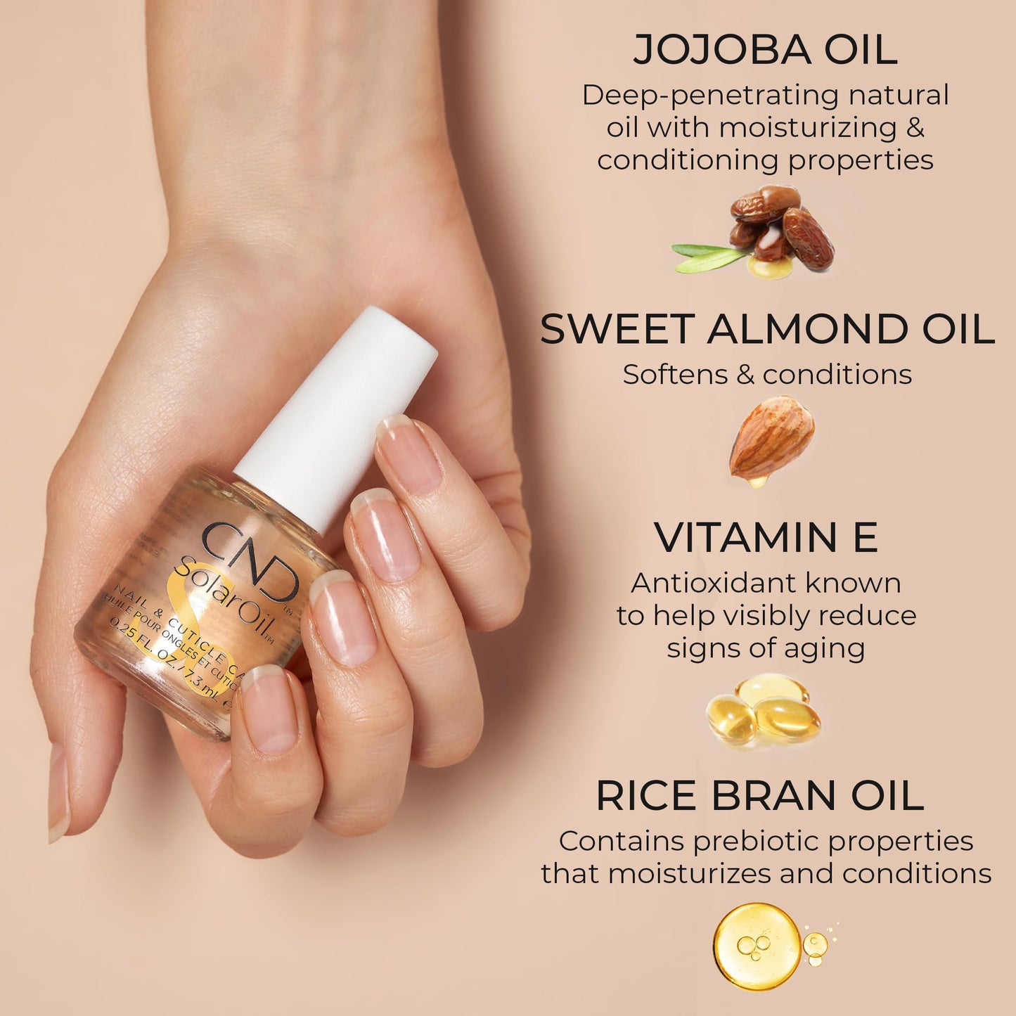 CND Cuticle Couple, SolarOil + Cuticle Eraser, Natural Blend Oils, Moisturizes and Conditions Skin, Gentle Exfoliator, 0.5 fl oz.
