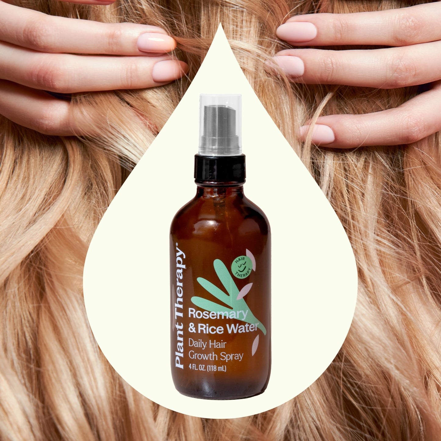 Plant Therapy Rosemary & Rice Water Spray 4 oz Daily Hair Growth Spray, Maximizes Natural Hair Growth, Boosts Strength & Elasticity, Adds Volume & Shine