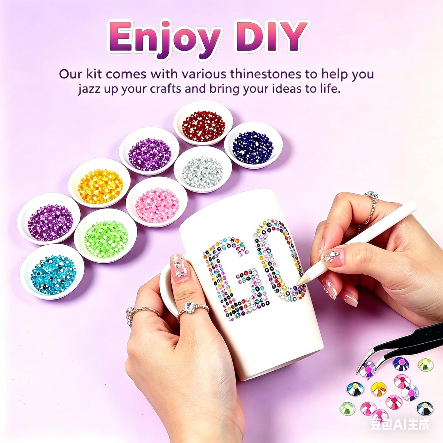 Jelly Resin Rhinestones Kit - 34,000 PCS 28 Colors Flatback Gems with B7000 Glue | Perfect for Bedazzling Crafts, Nail Art & DIY Projects