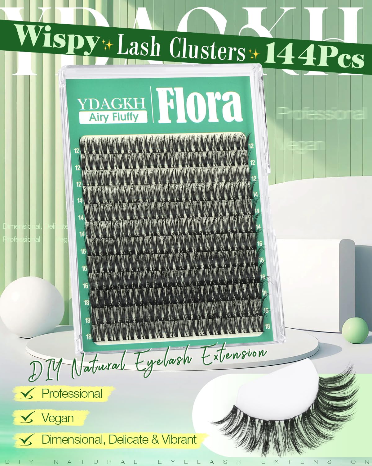 YDAGKH Wispy Lash Clusters Natural Fluffy Eyelashes