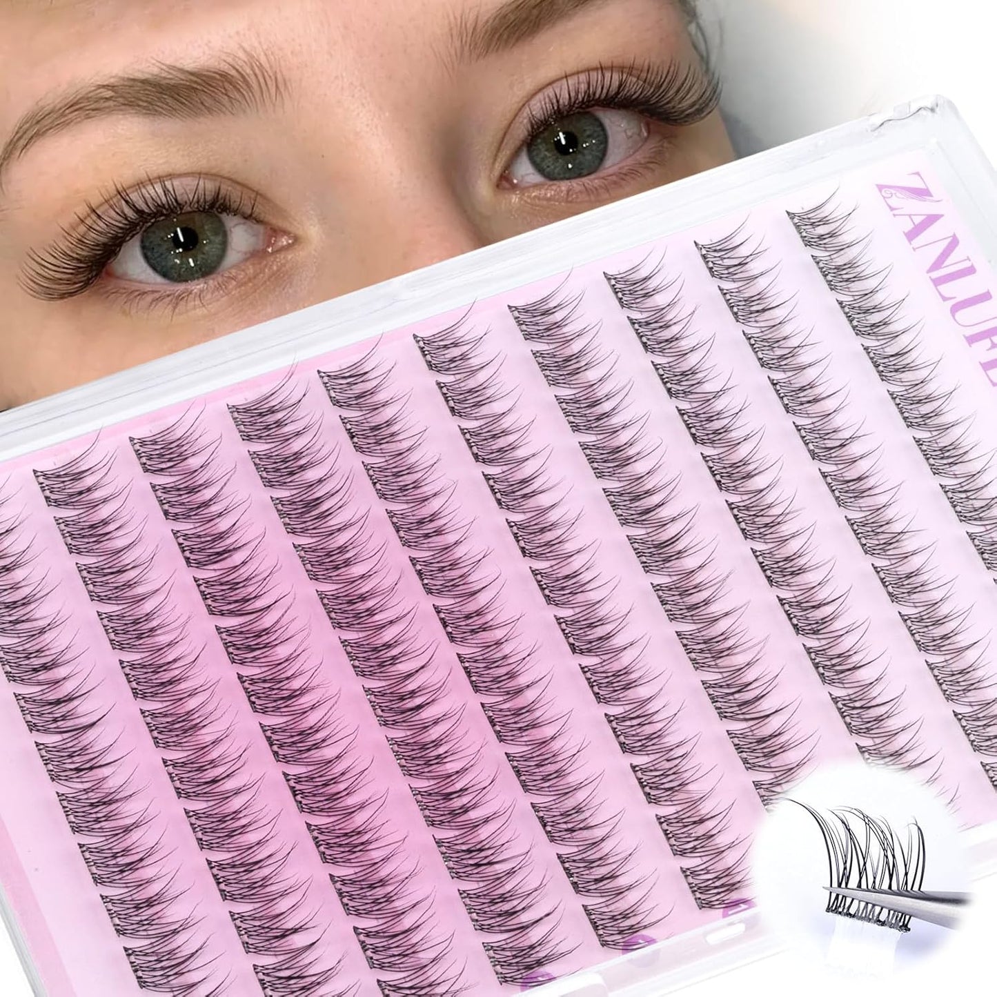 Self-Adhesive Eyelash Clusters - Natural Wispy C-Curl Pre-Glued Lashes | 10-16MM Individual Extensions