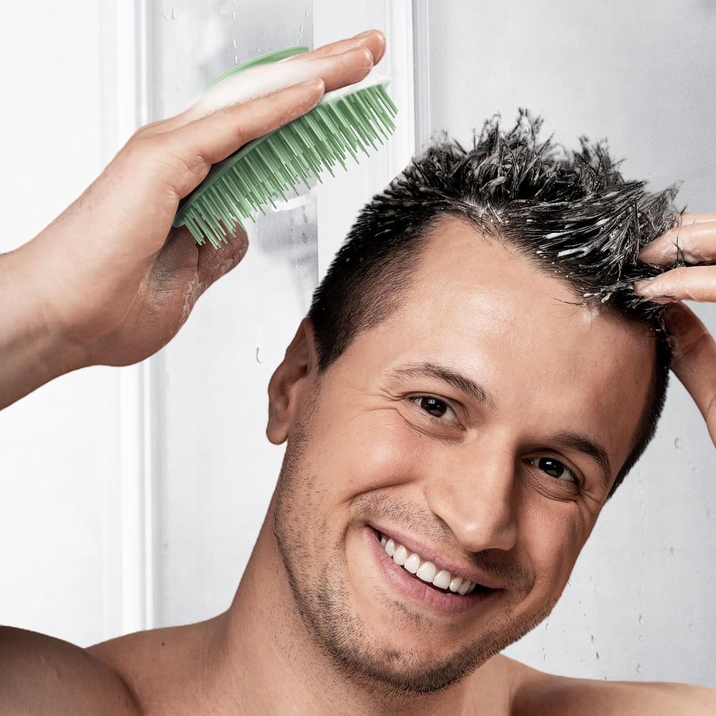Ecoed Scalp Massager Shampoo Brush - Dandruff Removal Scalp Scrubber for Men & Women | Green, Wet & Dry Use