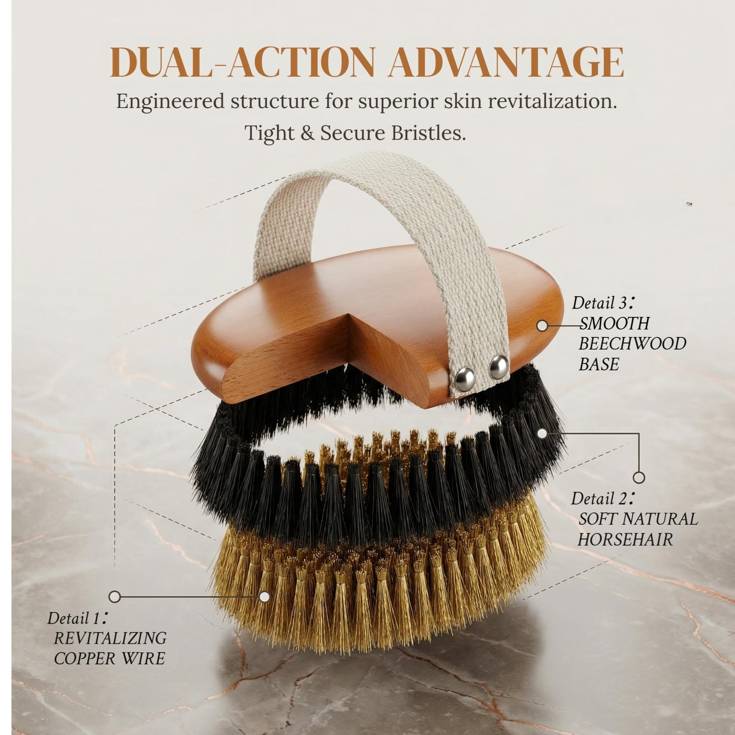 LTBLTF Ionic Copper Dry Brushing Body Brush for Lymphatic Drainage – Exfoliating Dry Brush for Radiant Skin,Cellulite,Circulation,Stress Relief – Premium Gift