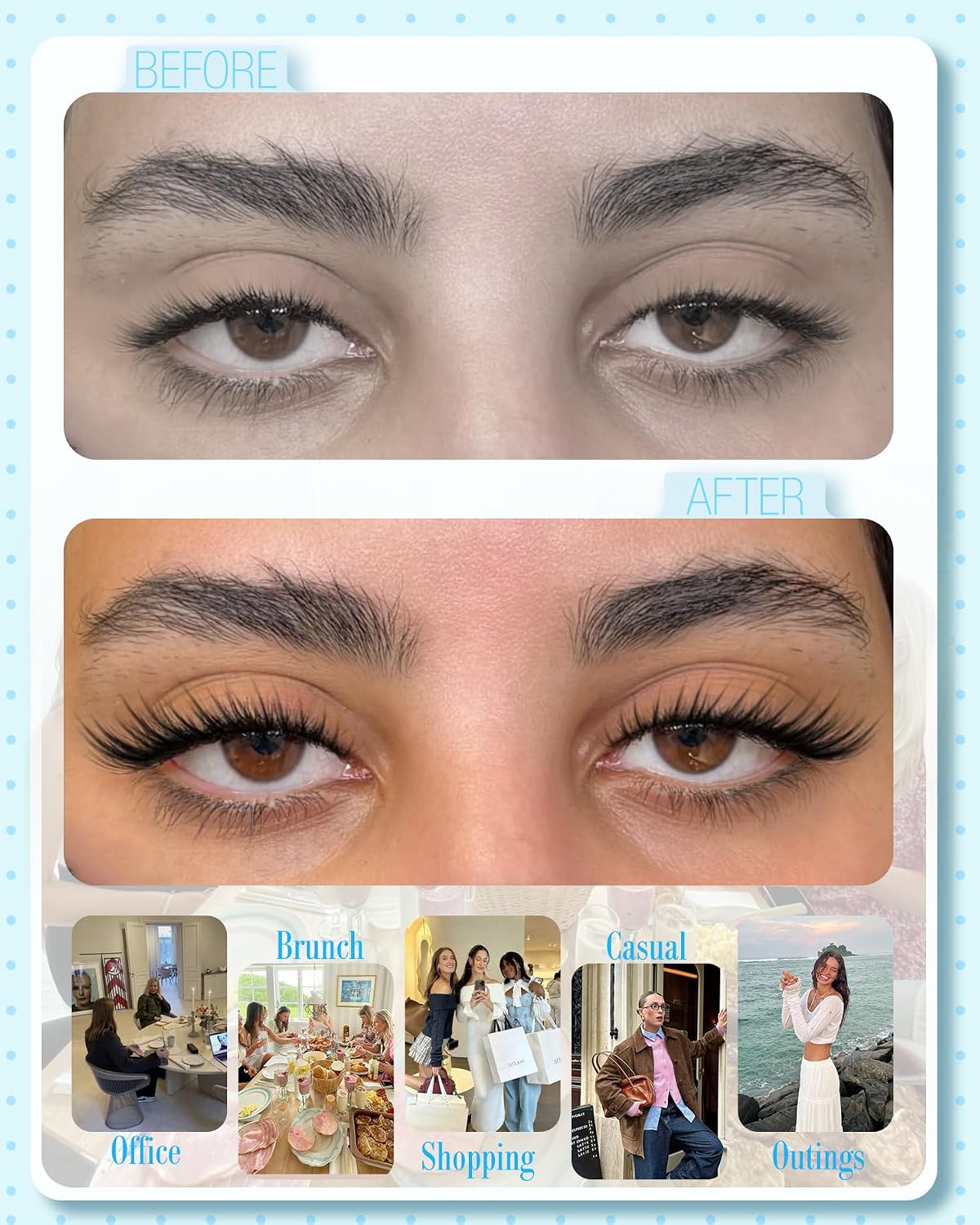 Fox Eye Lash Clusters - J-Curly Individual Eyelash Extensions | 144 Pcs, 10-15MM Wispy Cat Eye Design