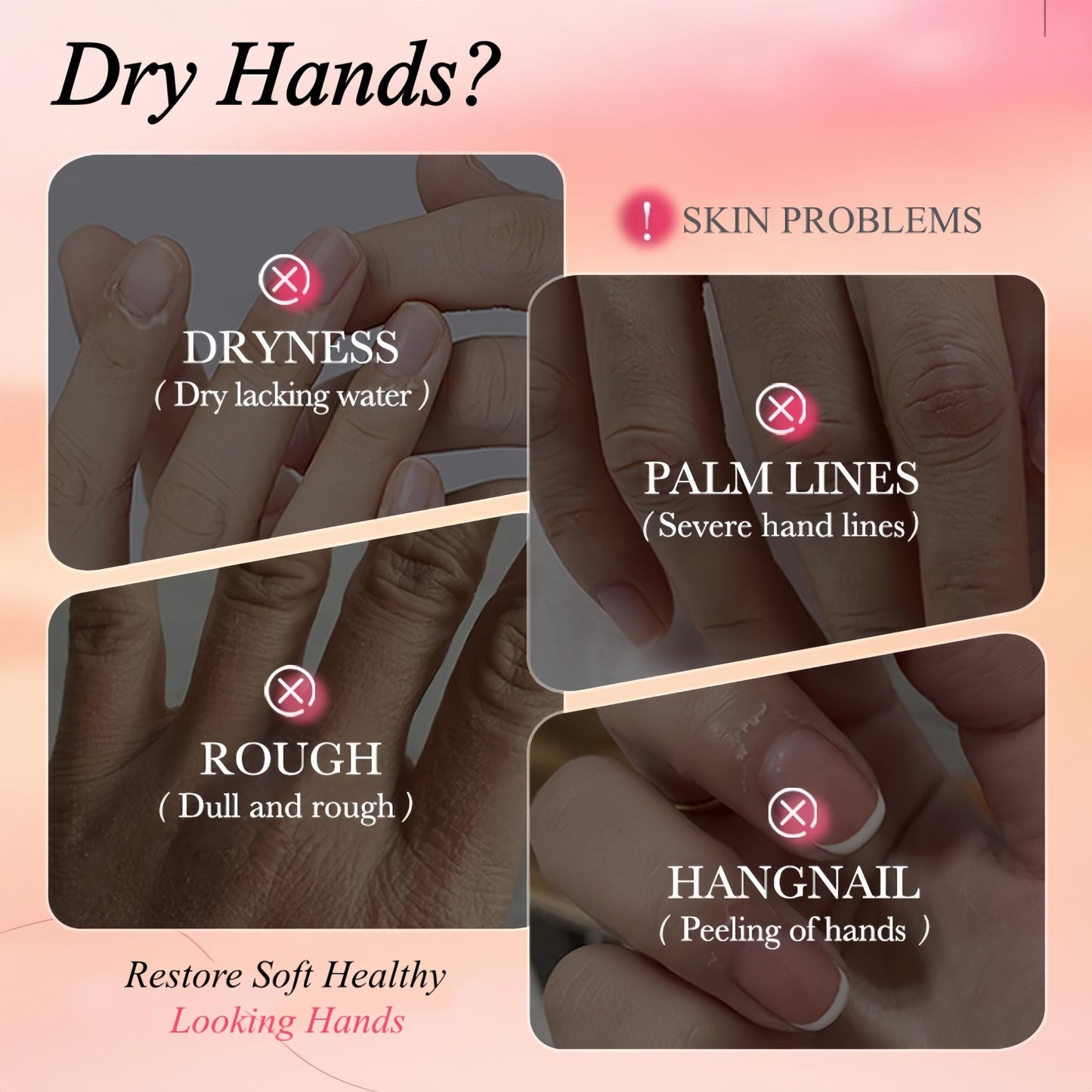 Strawberry Hand Cream 3 Pack, Travel Size Hand Lotion for Dry Cracked Hands, Moisturizing Hand Cream Gift Set with Sodium Hyaluronate & Strawberry Extract, Deep Hydration, Non-Greasy, 30g × 3