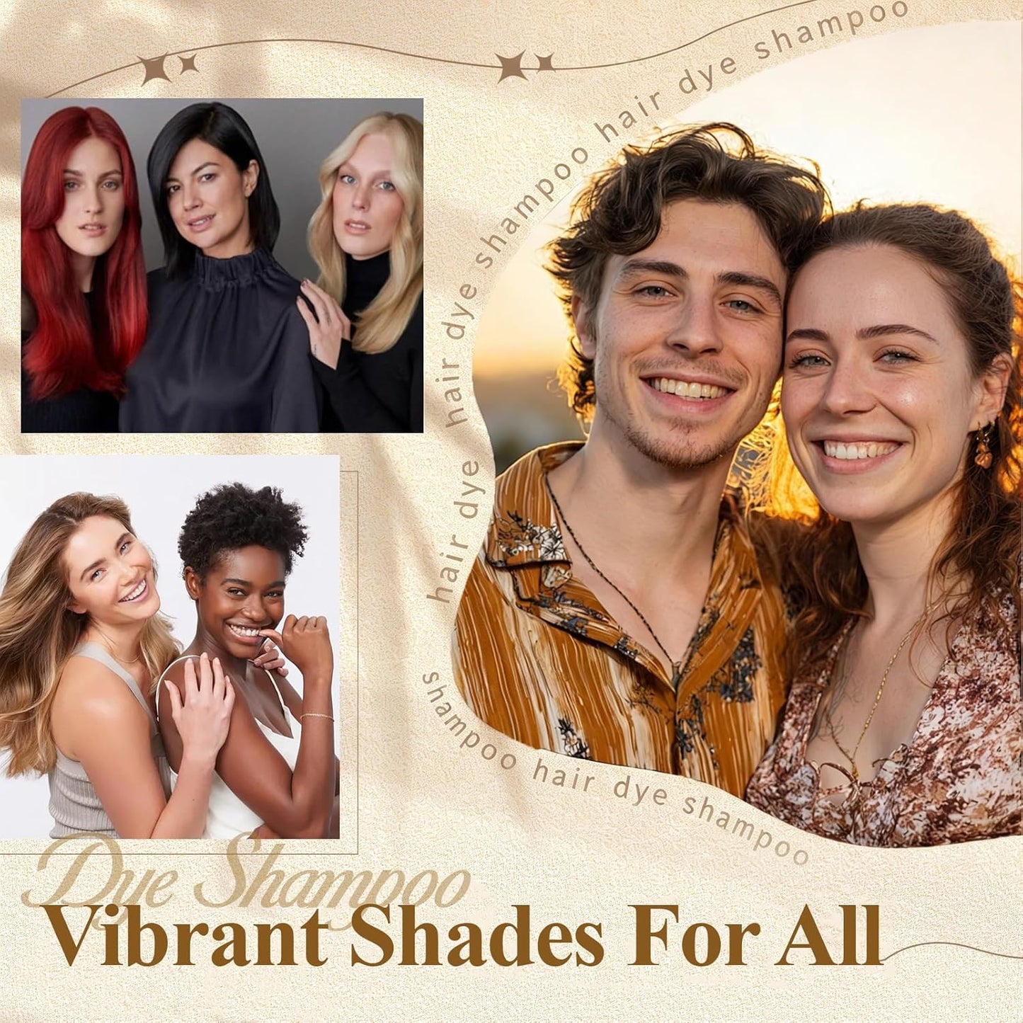 Light Brown Hair Dye Shampoo - 3-in-1 Color Treatment for Gray Coverage | Fast-Acting Natural Brown Hair Color