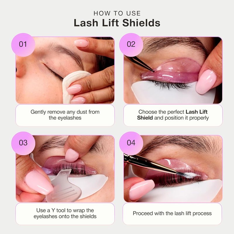 Eyelash Perm Pads - Curacoro Lash Lift Shields, 10 Pcs in 5 Sizes | Reusable Silicone Curling Tools