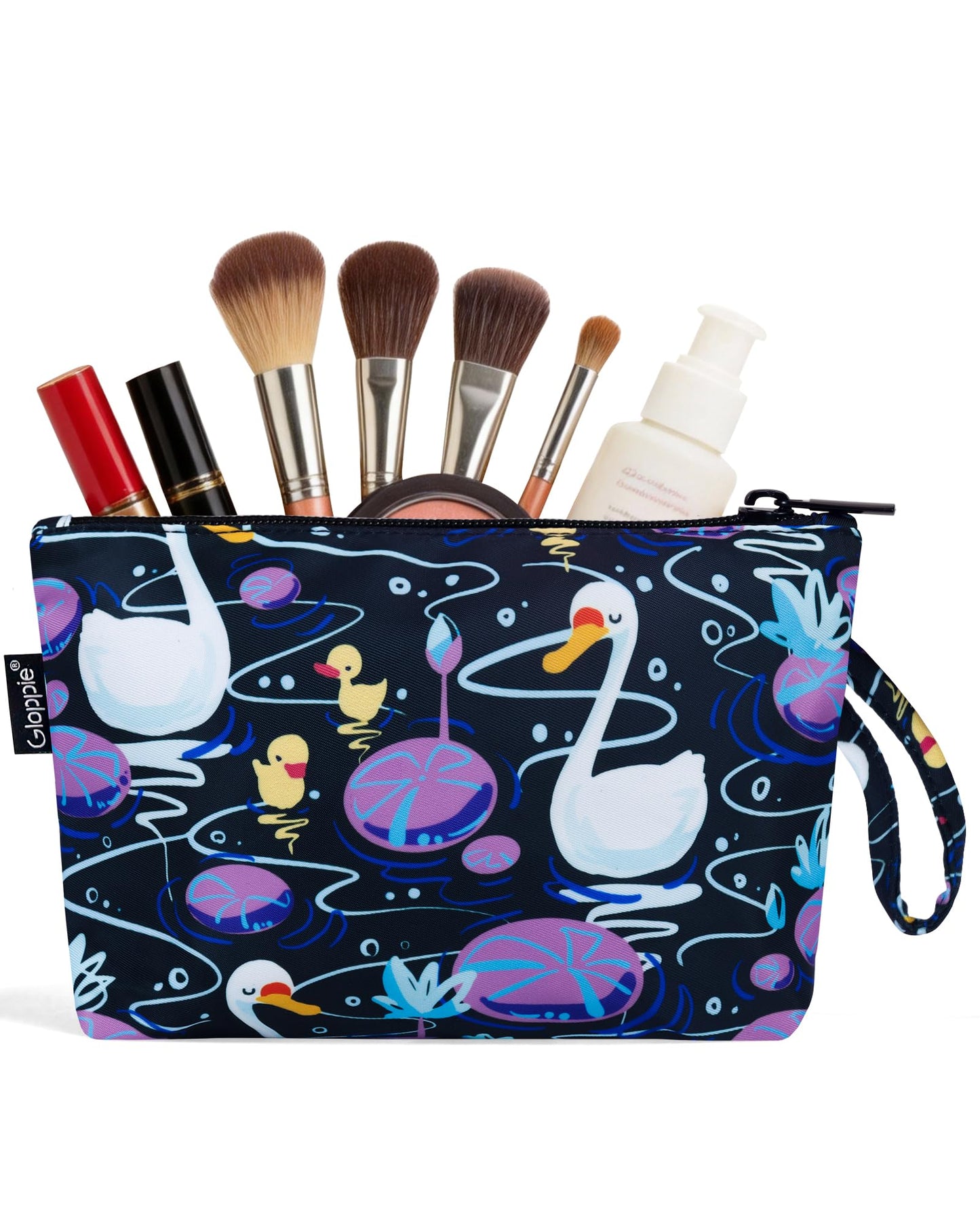 Gloppie Makeup Bag Cute Sunscreen Bag Travel Cosmetic Bag Must Have Purse Essentials Swans