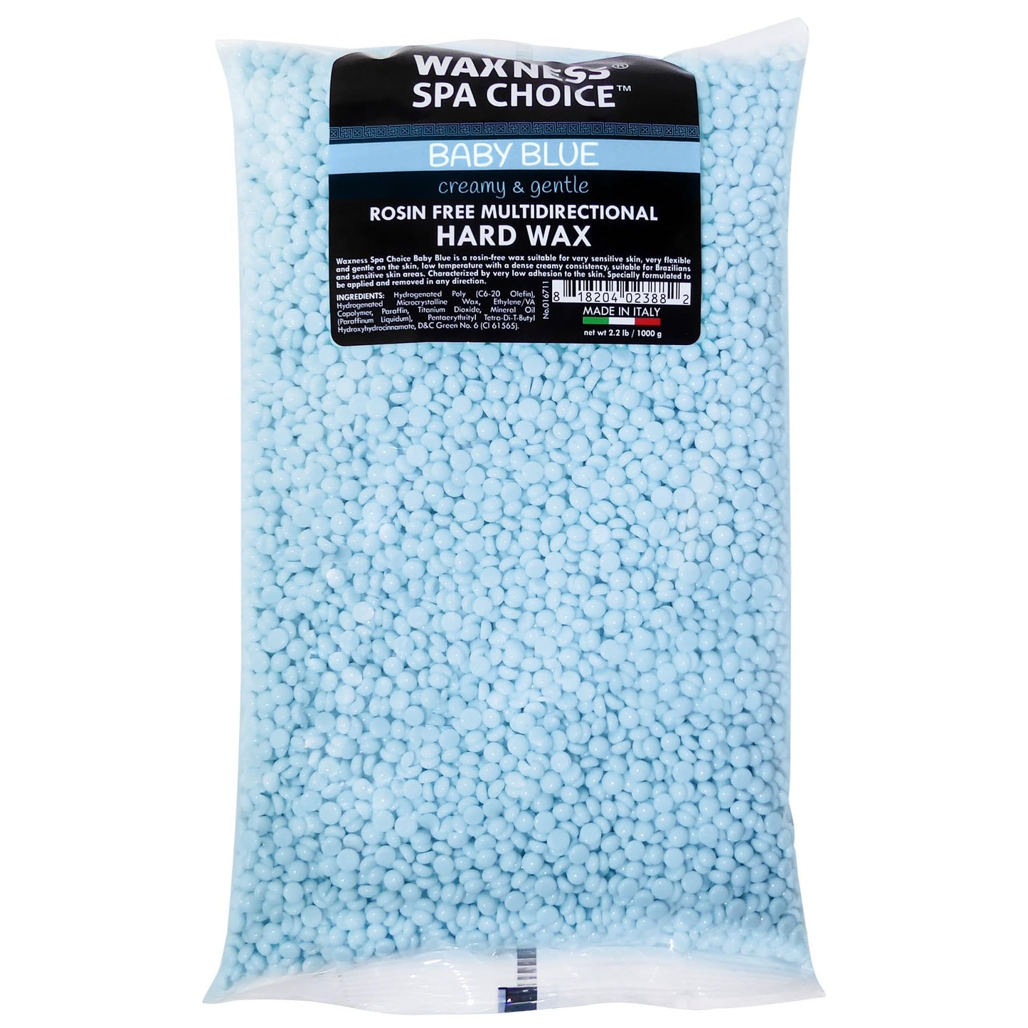Waxness Spa Choice Assorted Hard Wax Beads 2.2 lb 1 kg Pack of 3 - Mango, Coconut, Baby Blue