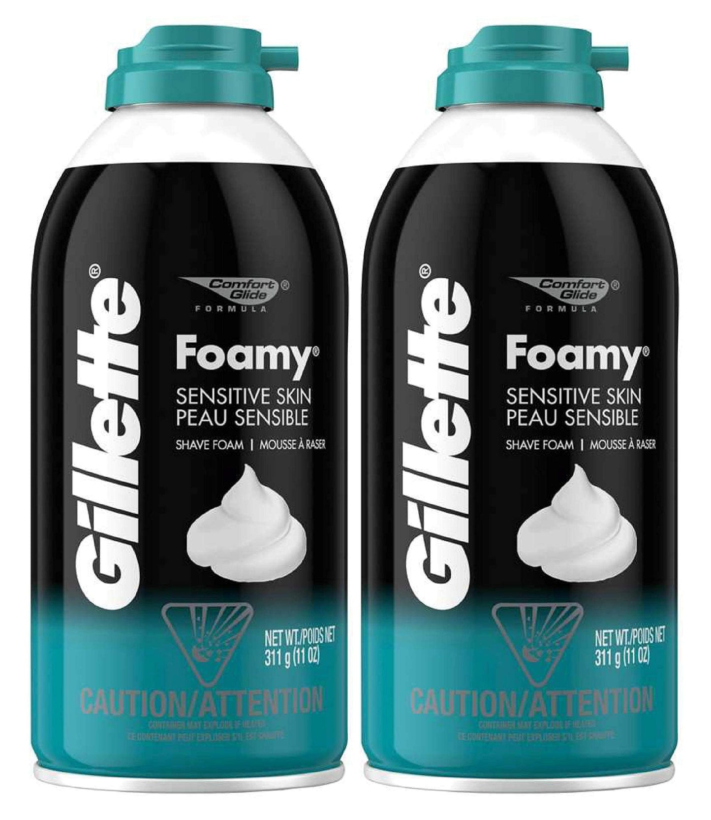 Gillette Foamy Shave Foam Sensitive 11 Ounce (325ml) (2 Pack)