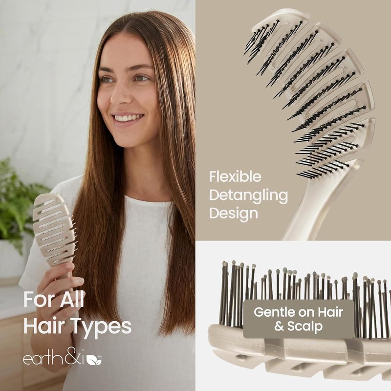 Pain-Free Flex Detangler Brush - 360 Omni-Flex for All Hair Types | Anti-Breakage, Non-Slip Grip