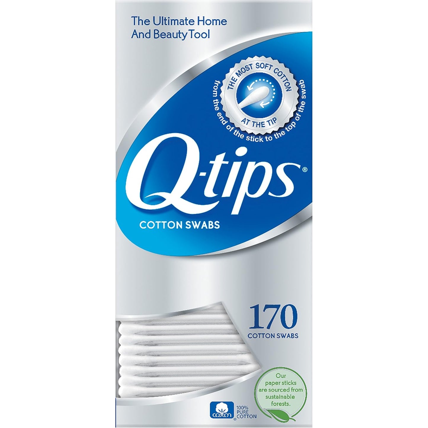 Q-tips Cotton Swabs - Gentle Cleaning & Makeup Application | 170 Count