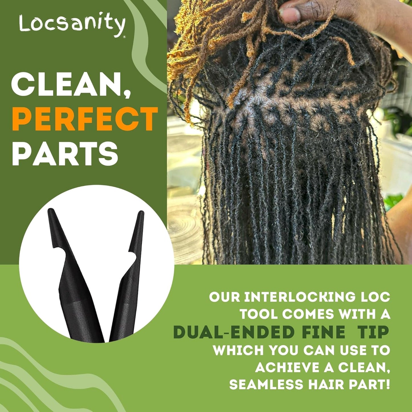 Interlocking Tool for Locs - Dual-Ended Metal Retightening Tool for Sisterlocks & Dreadlocks | 2 Pack