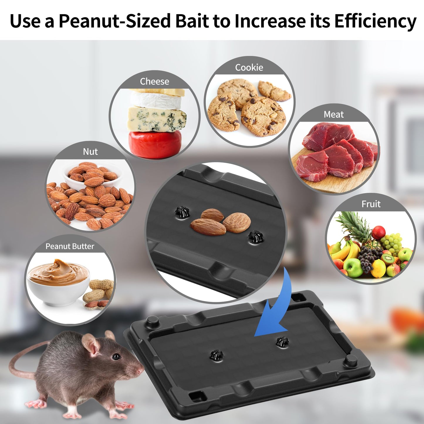 LULUCATCH Mouse & Insect Traps 12 Pack, Heavier Sticky Traps with Non-Toxic Glue for Small Mice & Insects. Sticky Mouse Traps Indoor for Home, Easy to Set