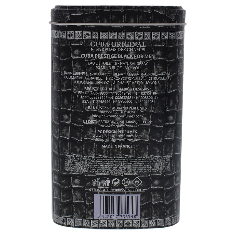 Cuba Cuba Prestige Black Men 3 oz EDT Spray
