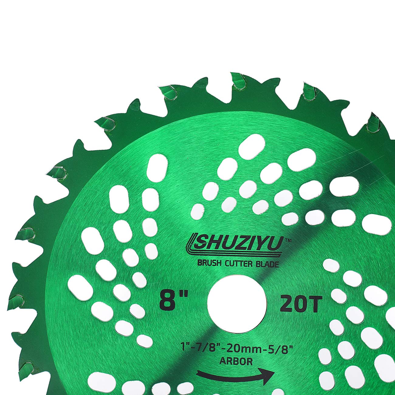 SHUZIYU, 8"-20T. Large Carbide Tip, 1" Arbor with Washer Adapter 7/8"-20mm-5/8, Brush Cutter Blade, Trimmer Weed Blade. Suitable for All Brand of Brush Cutter