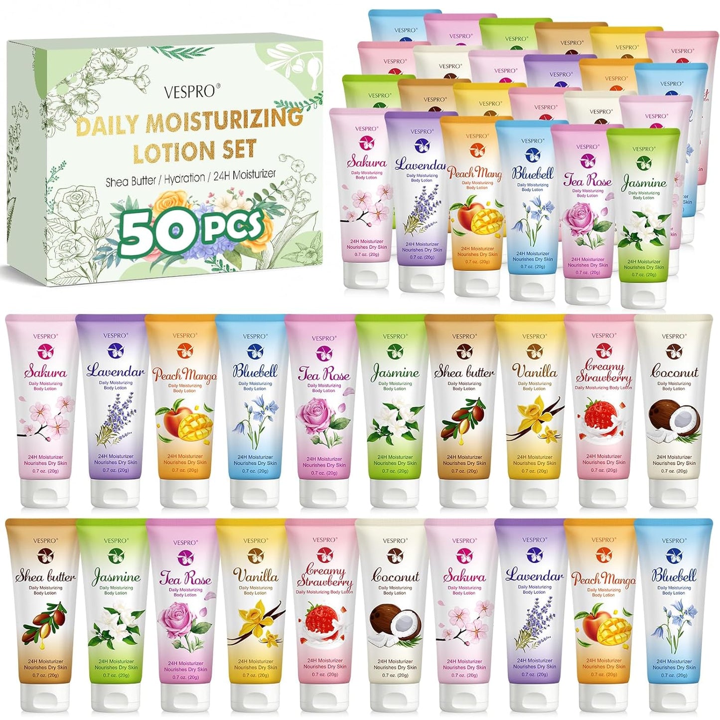 Mini Body Lotion Gift Set - 100 Pack Travel Moisturizer for Dry Skin | Perfect for Valentine's Day & Spa Gifts