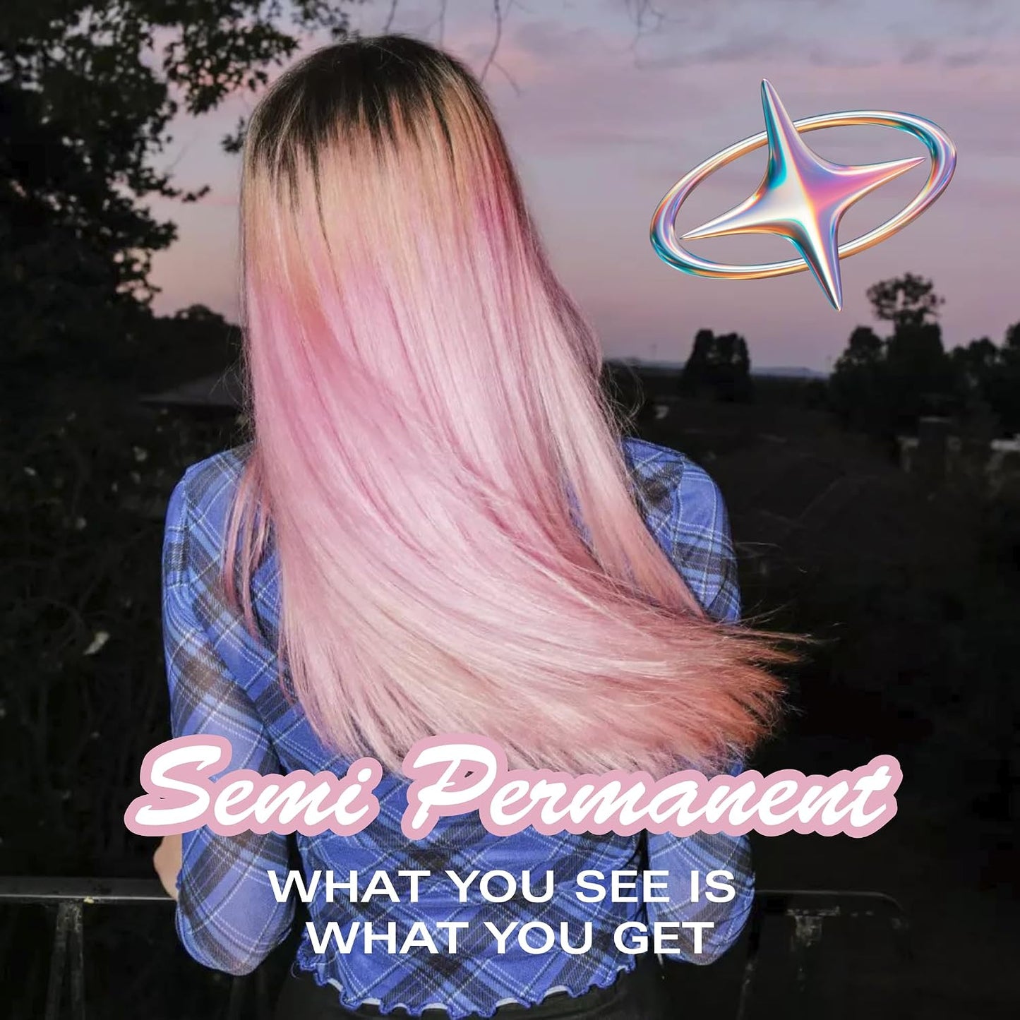 Vegan Instant Hair Color - Semi-Permanent Nourishing Dye for Pre-Lightened & Blonde Hair | Rose, 3.38 Fl Oz