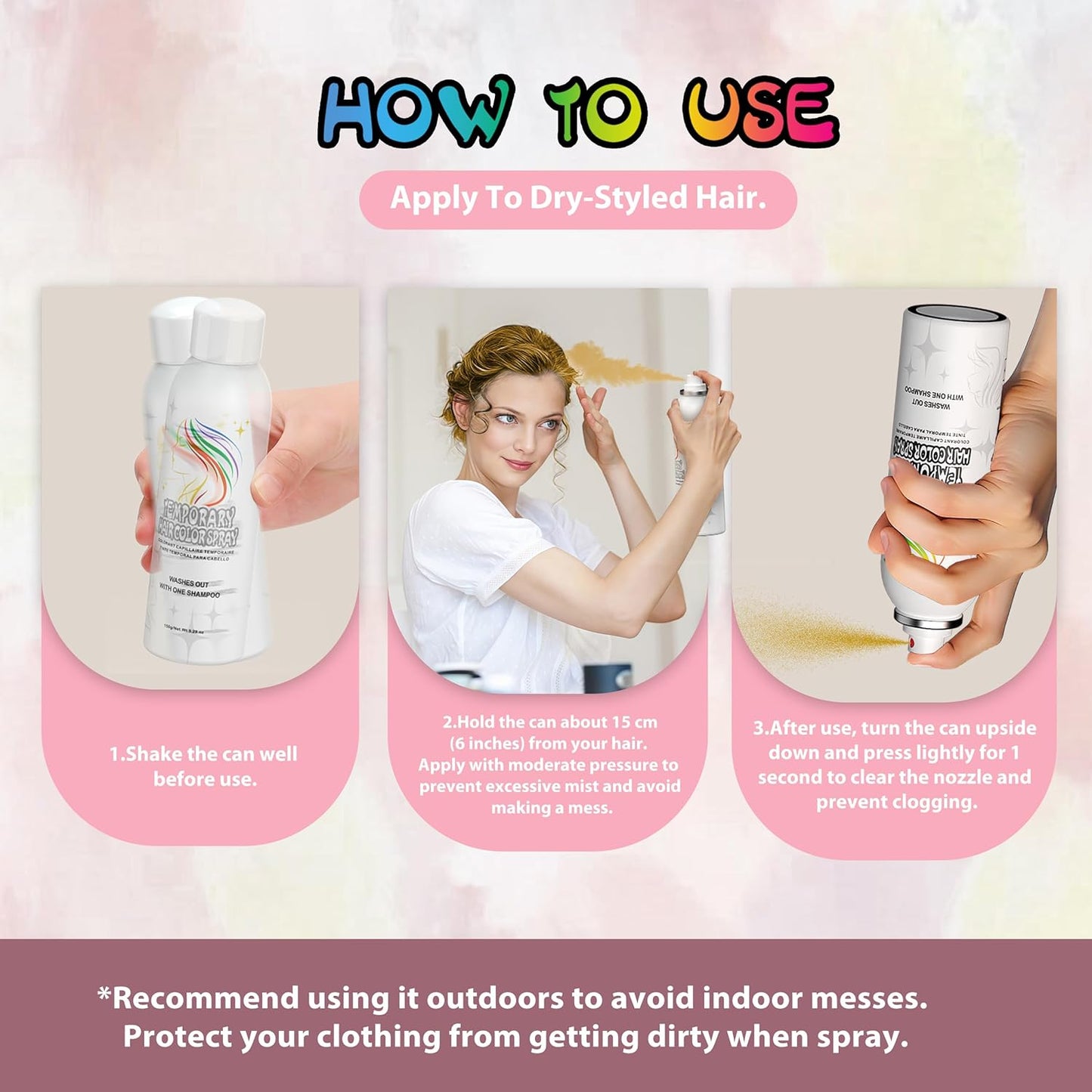 Gold Temporary Hair Color Spray - Washable & Non-Sticky Instant Hair Dye | Perfect for Halloween & Parties, 150ml