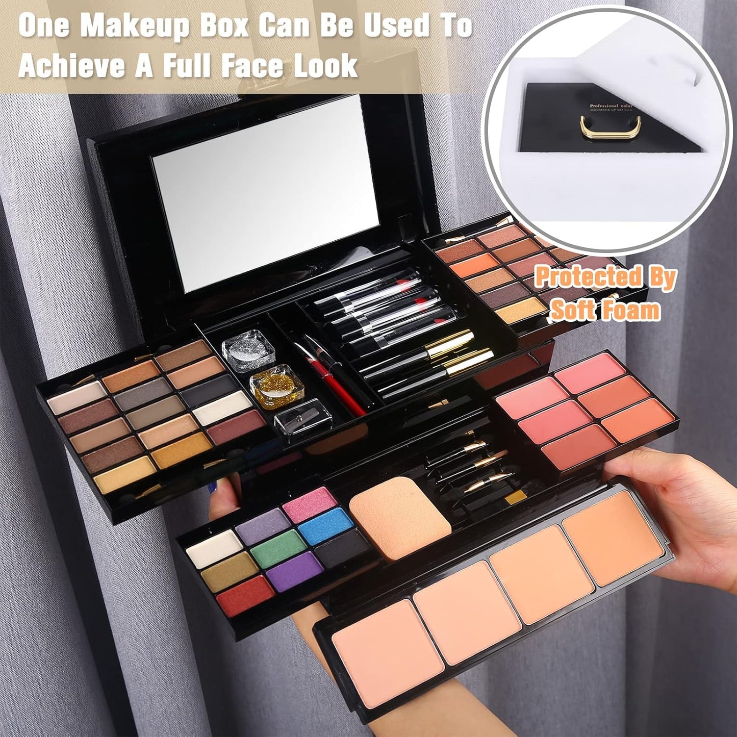 Professional Makeup Kit - 58 Color All-in-One Gift Set for Women | Includes Eyeshadow, Lipstick, Blusher & More